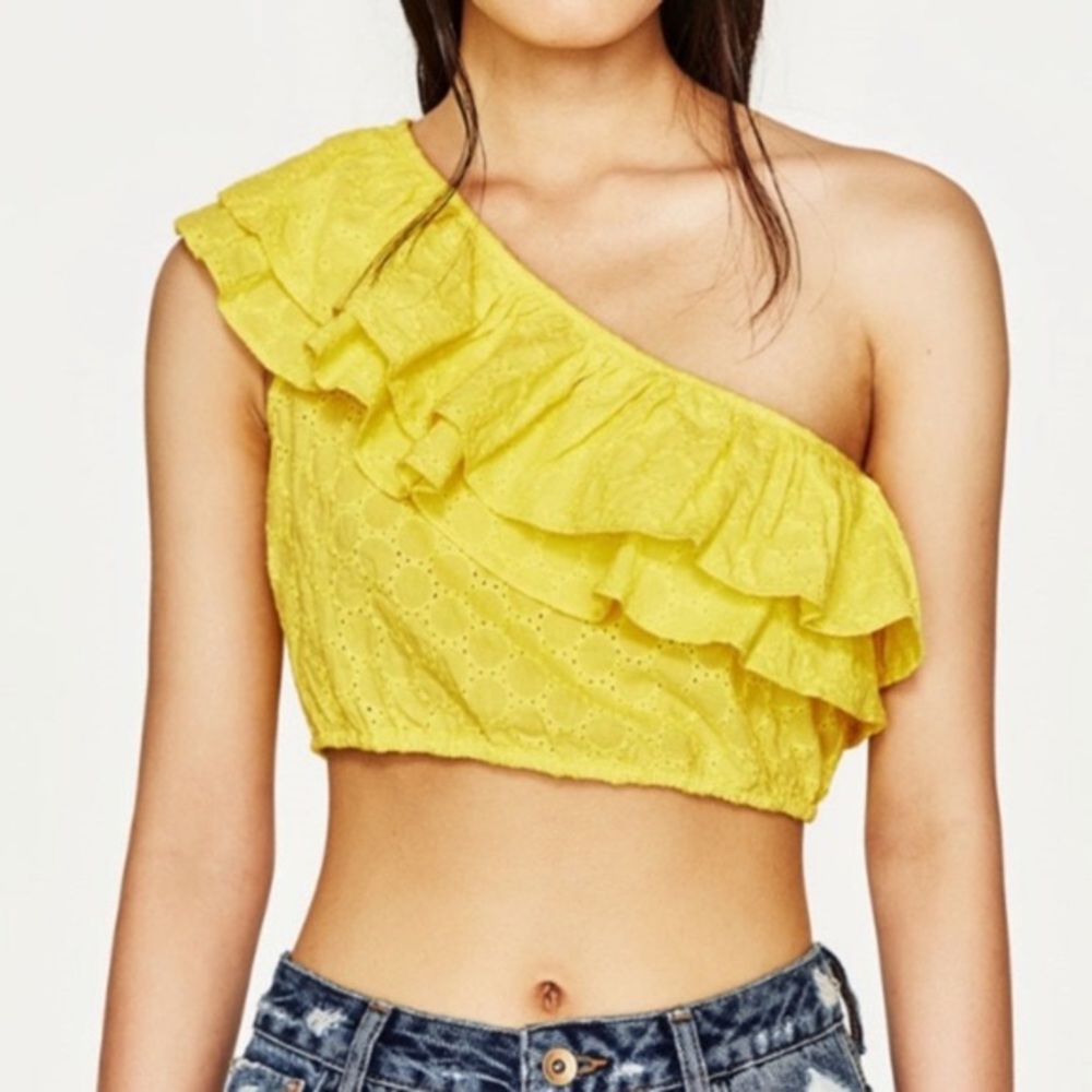 Zara One Shoulder Crop Top